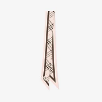 Skinny Check Silk Scarf in Bow pink | Burberry® Official