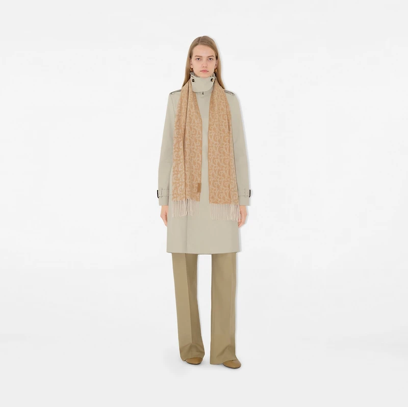 B Charm Cashmere Scarf in Camel | Burberry® Official