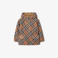 Check Nylon Jacket in Sand | Burberry® Official