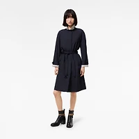 Long Belted Nylon Tickhill Car Coat in Navy - Women | Burberry® Official