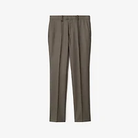 Sharkskin Wool Tailored Trousers in Soil brown/calico beige - Men | Burberry® Official