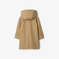 Cotton Hooded Car Coat in Sand | Burberry® Official