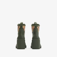 Rubber Marsh Stamp Heeled Low Boots​ in Loch - Women | Burberry® Official