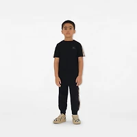 Check Trim Cotton T-shirt in | Burberry® Official