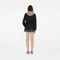 Short Checker-tape Nylon Parka in Black - Women | Burberry® Official