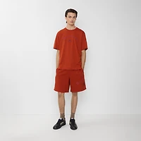 Gothic Logo Cotton Shorts in Fire orange - Men | Burberry® Official