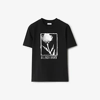 Thistle Cotton T-shirt in Black - Women | Burberry® Official