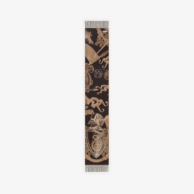 Etched Knight Cashmere Scarf in Sand | Burberry® Official