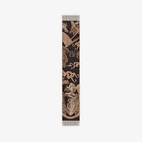 Etched Knight Cashmere Scarf in Sand | Burberry® Official