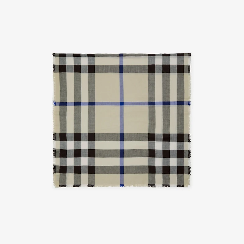 Check Cashmere Silk Scarf in Lichen | Burberry® Official
