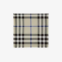 Check Cashmere Silk Scarf in Lichen | Burberry® Official