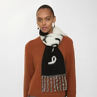 Reversible Logo Alpaca Wool Blend Scarf in Black | Burberry® Official