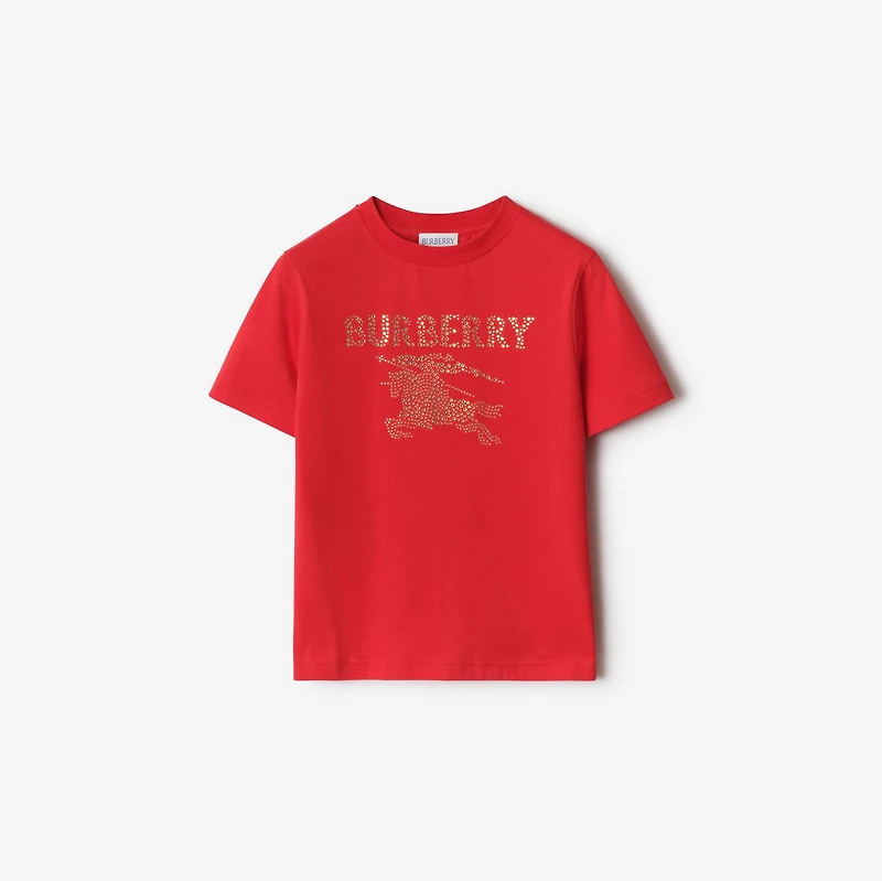 Crystal EKD Cotton T-shirt in Crayon red | Burberry® Official
