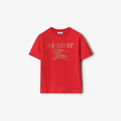 Crystal EKD Cotton T-shirt in Crayon red | Burberry® Official