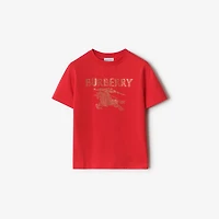 Crystal EKD Cotton T-shirt in Crayon red | Burberry® Official