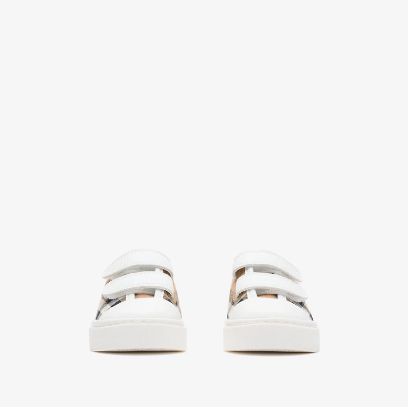 Check Cotton Sneakers in Sand beige