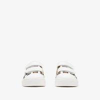 Check Cotton Sneakers in Sand beige