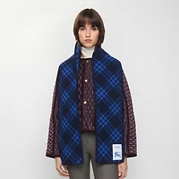 Narrow Check Wool Scarf in Ink blue | Burberry® Official