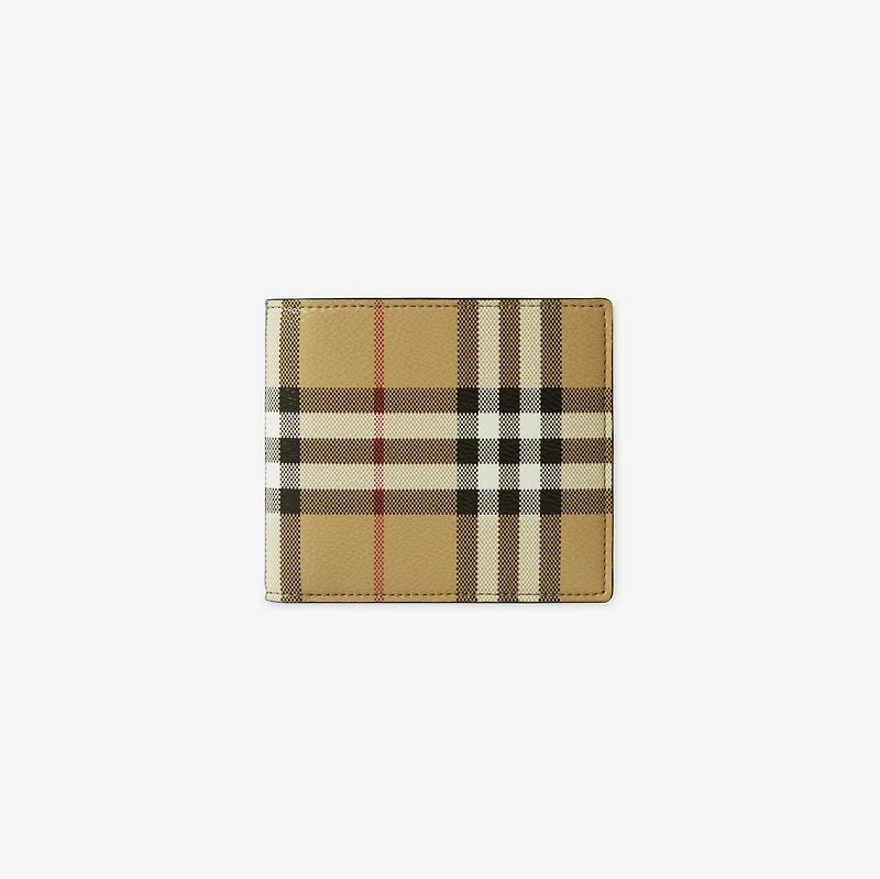Check Bifold Wallet in Archive beige - Men, Canvas | Burberry® Official
