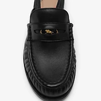 Leather Cadet Mules in Black - Women | Burberry® Official