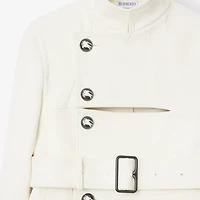 Stretch Cotton Blend Tailored Jacket in Off white - Women | Burberry® Official