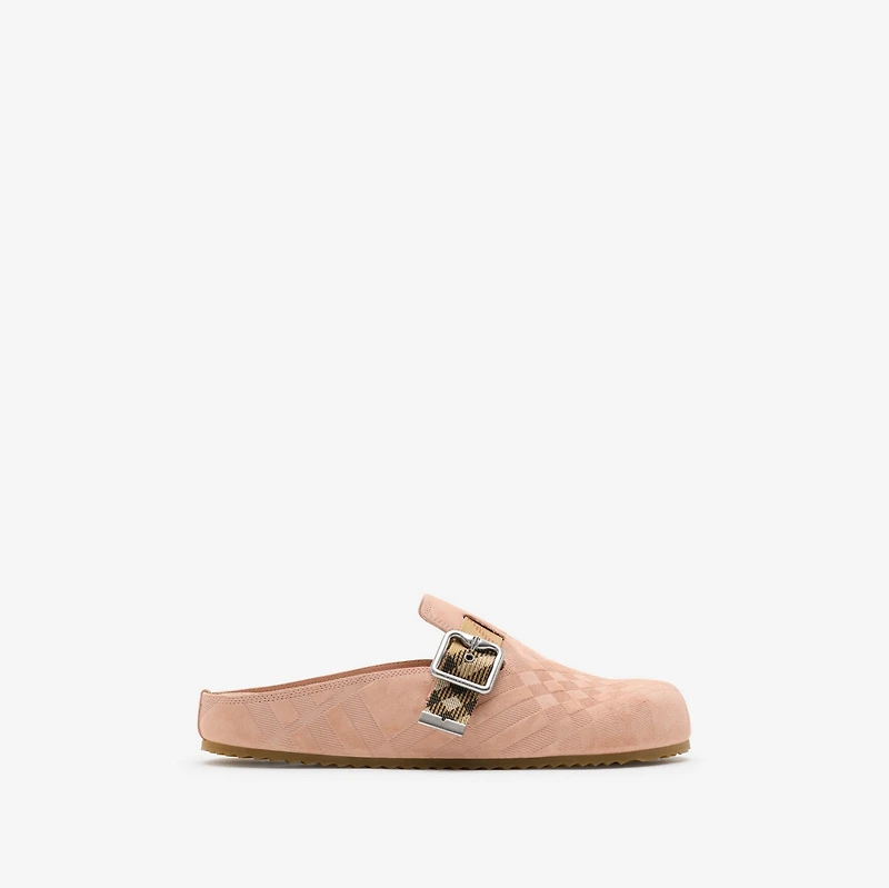 Check Suede Urchin Clogs in Flora - Women | Burberry® Official