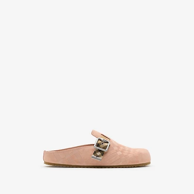 Check Suede Urchin Clogs in Flora - Women | Burberry® Official