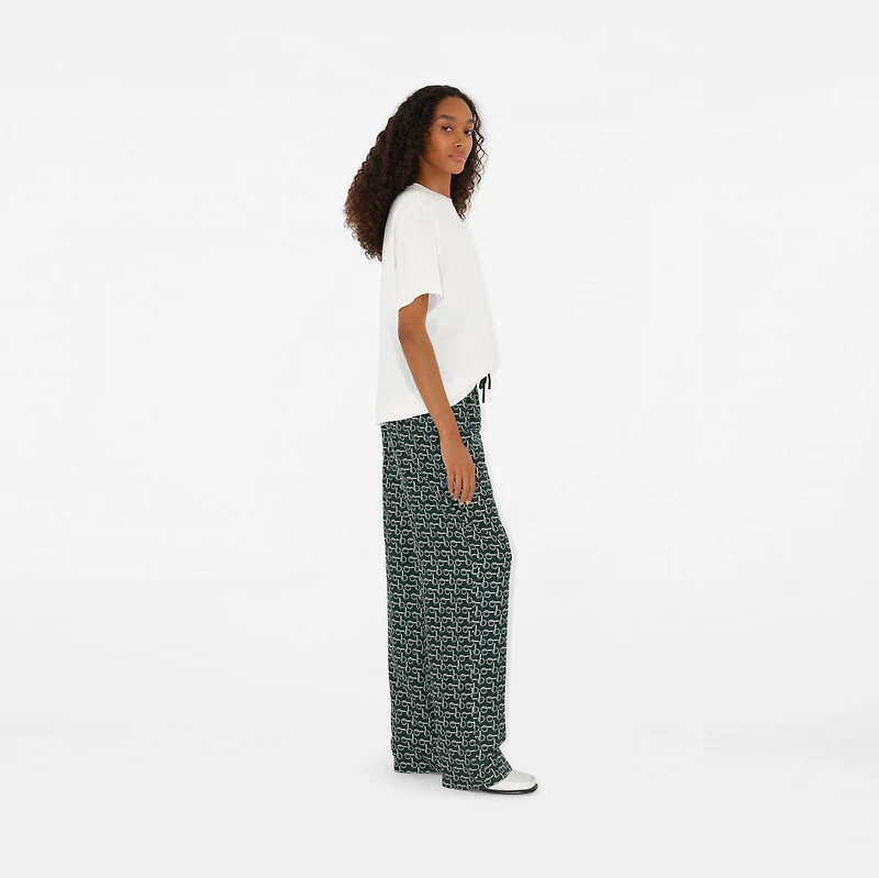 B Silk Trousers in Silver/green - Women | Burberry® Official