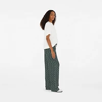 B Silk Trousers in Silver/green - Women | Burberry® Official