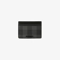 Check Card Case in Charcoal - Men, Canvas | Burberry® Official