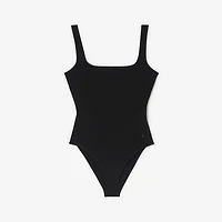 Check Trim Swimsuit in Black - Women, Nylon | Burberry® Official