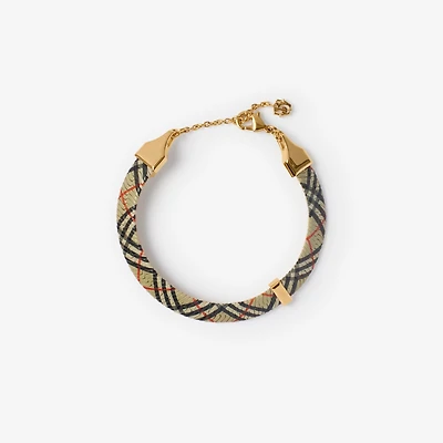 Check Print Bracelet in Gold/sand - Women | Burberry® Official