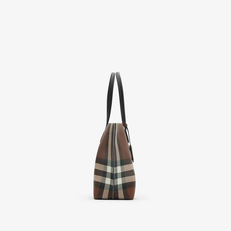 Medium Check Tote in Dark birch brown - Women | Burberry® Official