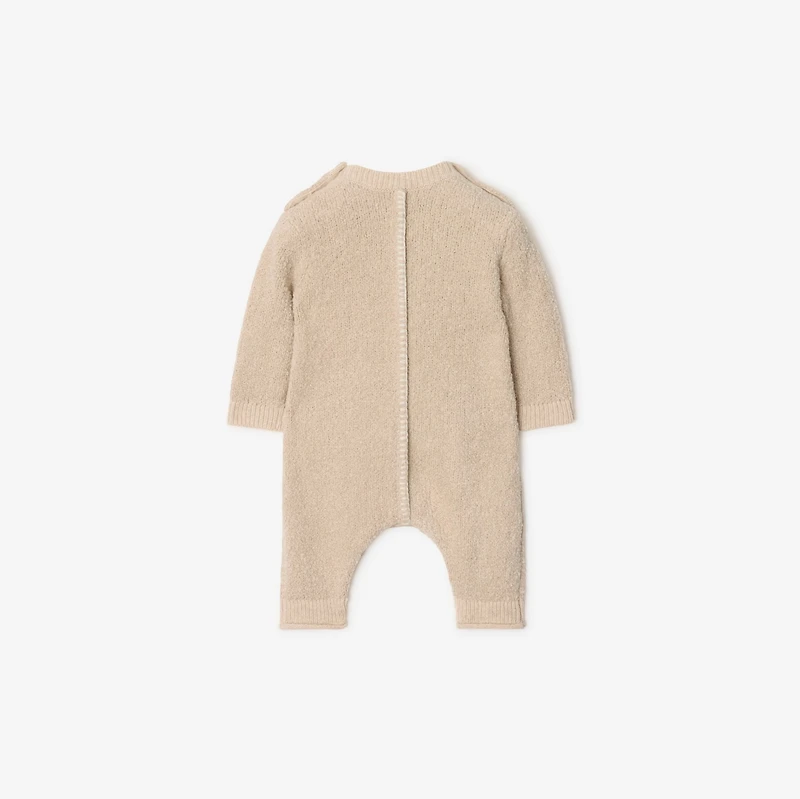 Thomas Bear Cotton Blend Jumpsuit in Pale stone - Children | Burberry® Official