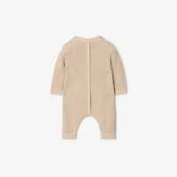Thomas Bear Cotton Blend Jumpsuit in Pale stone - Children | Burberry® Official