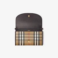 Highlands Chain Strap Wallet​ in Sand - Women, Cotton, Linen | Burberry® Official