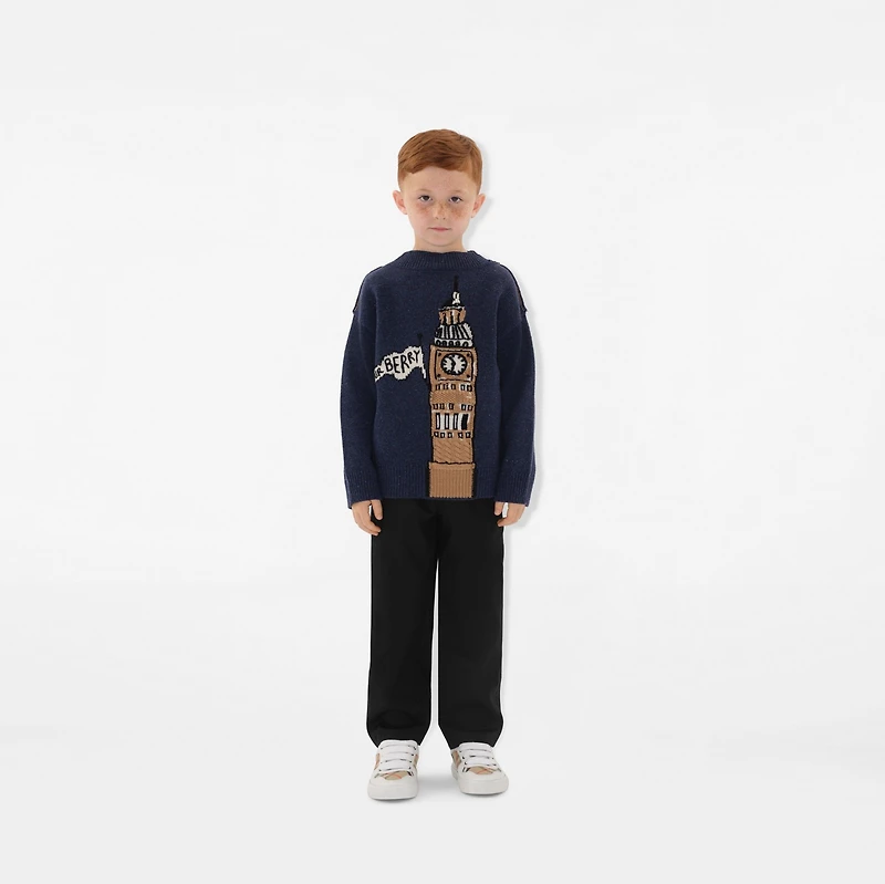 Big Ben Wool Sweater in Storm | Burberry® Official