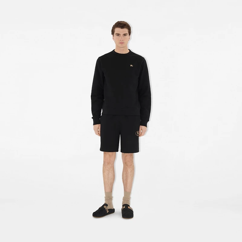 Knight Stamp Cotton Sweatshirt in Black - Men | Burberry® Official