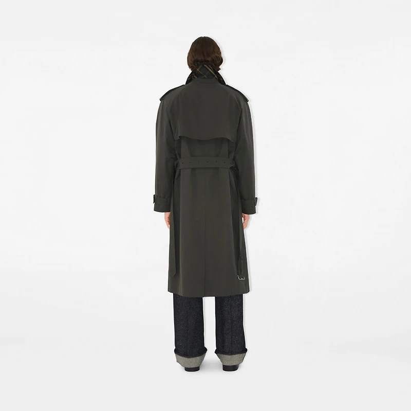 Long Gabardine Trench Coat in Graphite - Men, Cotton | Burberry® Official