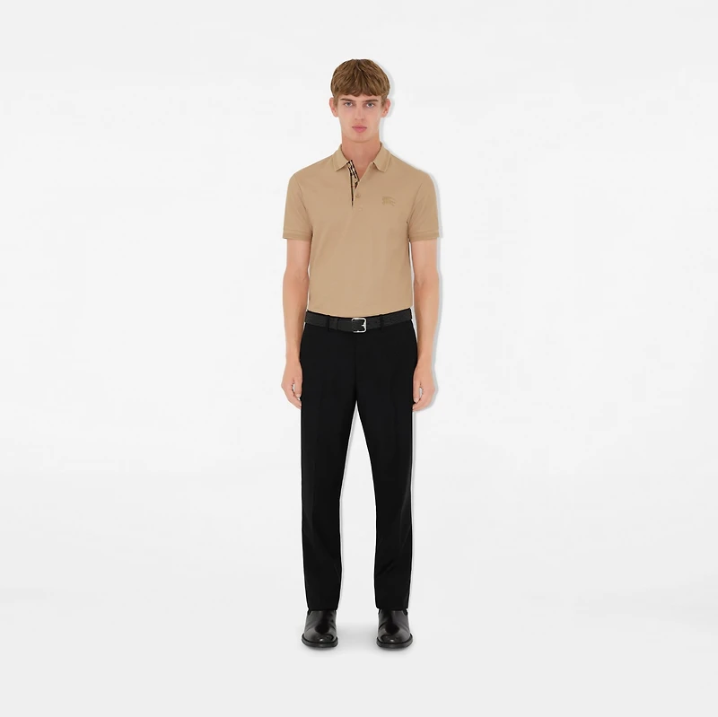 Cotton Polo Shirt in Soft fawn - Men | Burberry® Official