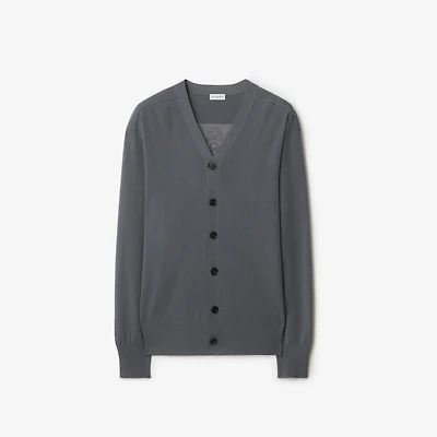 B Crest Wool Cardigan in Magnet - Men | Burberry® Official