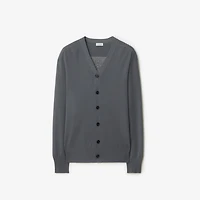 B Crest Wool Cardigan in Magnet - Men | Burberry® Official