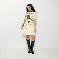 Gabardine Trench Mini Skirt in Ceramic white - Women | Burberry® Official