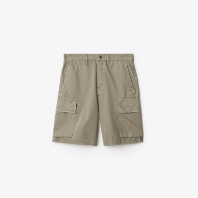 Cotton Cargo Shorts in Quill - Men | Burberry® Official
