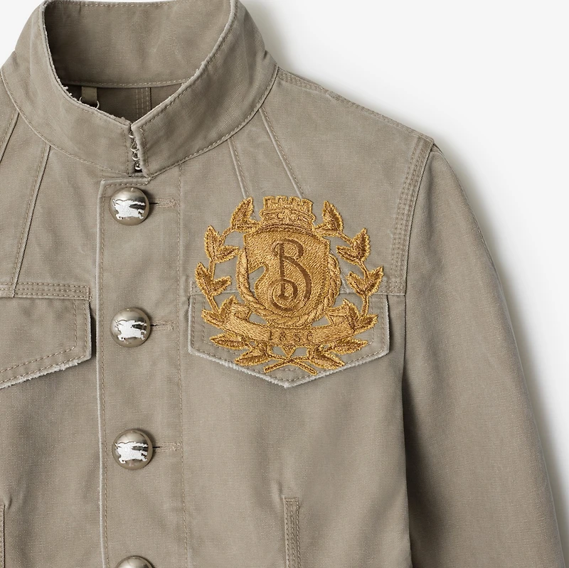 B Crest Cotton Tailored Jacket in Quill - Women | Burberry® Official
