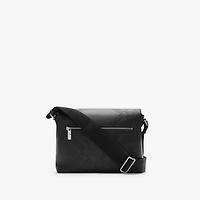 Embossed Check Messenger Bag​ in Black - Men | Burberry® Official