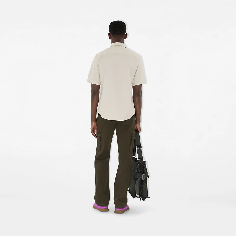 Slim Fit Cotton Poplin Shirt in Sail - Men | Burberry® Official