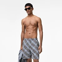 Check Swim Shorts in Wave blue - Men, Nylon | Burberry® Official