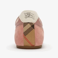 Leather Knight Runner Sneakers in Dusky rose/dove beige - Women | Burberry® Official