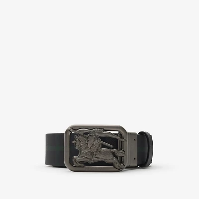Reversible Check Rider Belt in Black/charcoal grey - Men, Leather | Burberry® Official